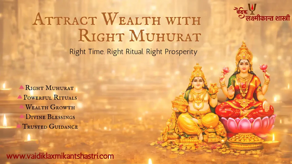 Financial Anusthan Muhurat for wealth with Lakshmi Kuber puja and Vedic rituals for prosperity