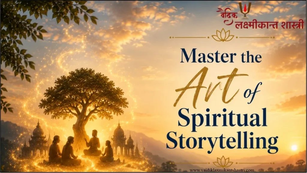 Bhagavad Katha Vachak delivering spiritual discourse and devotional teachings
